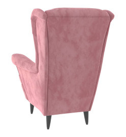 Fauteuil rose velours