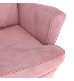 Fauteuil rose velours