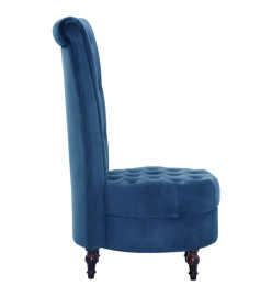 Chaise à dossier haut Bleu Velours