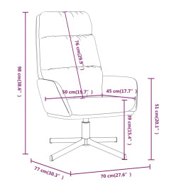 Chaise de relaxation avec tabouret Gris clair Tissu