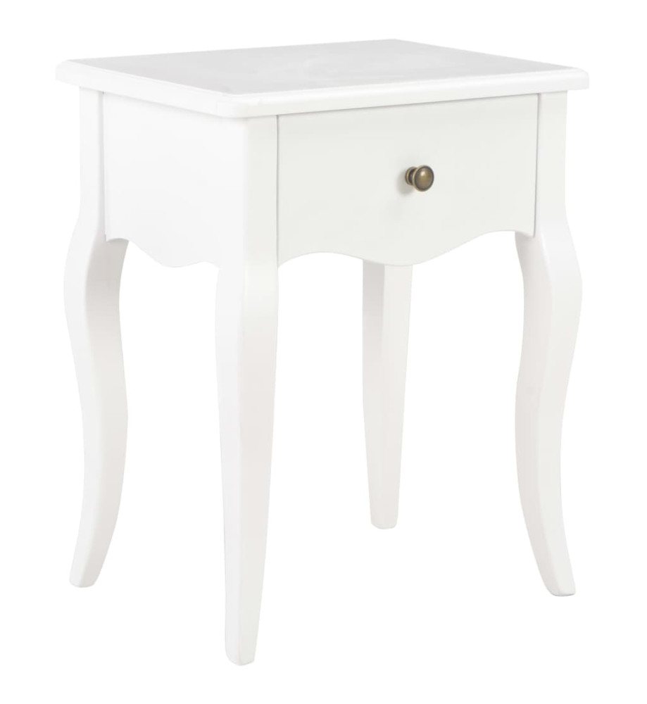 Table de chevet Blanc 40 x 30 x 50 cm Bois de pin massif