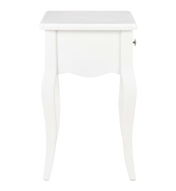 Table de chevet Blanc 40 x 30 x 50 cm Bois de pin massif