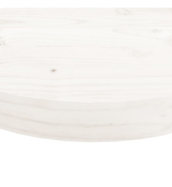 Dessus de table rond blanc Ø70x3 cm bois de pin massif