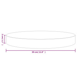 Dessus de table rond blanc Ø30x3 cm bois de pin massif