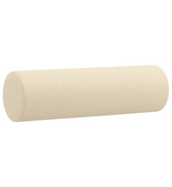 Coussins décoratifs 2 pcs Crème Ø15x50 cm Tissu