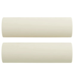 Coussins décoratifs 2 pcs Crème Ø15x50 cm Velours