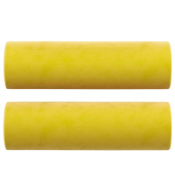 Coussins décoratifs 2 pcs Jaune Ø15x50 cm Velours