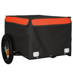 Remorque pour vélo noir et orange 30 kg fer