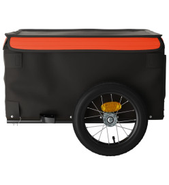 Remorque pour vélo noir et orange 30 kg fer