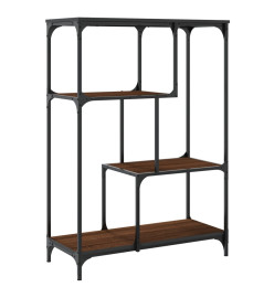 Bibliothèque chêne marron 81x36x115 cm bois ingénierie et acier