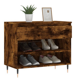 Armoire à chaussures Chêne fumé 70x36x60 cm Bois d'ingénierie