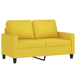 Ensemble de canapés 3 pcs avec coussins Jaune clair Tissu