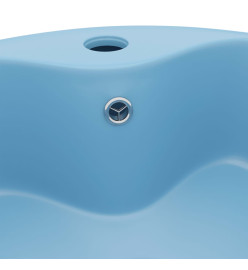 Lavabo de luxe avec trop-plein Bleu clair mat 36x13cm Céramique