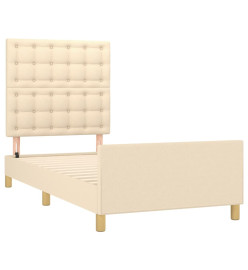 Cadre de lit avec tête de lit Crème 80x200 cm Tissu