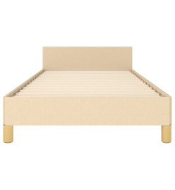 Cadre de lit avec tête de lit Crème 80x200 cm Tissu