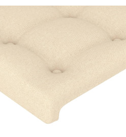 Cadre de lit avec tête de lit Crème 80x200 cm Tissu