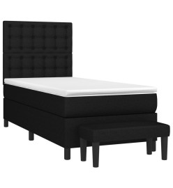 Lit à sommier tapissier avec matelas Noir 100x200 cm Tissu