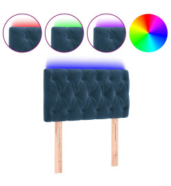 Tête de lit à LED Bleu foncé 80x7x78/88 cm Velours