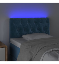 Tête de lit à LED Bleu foncé 80x7x78/88 cm Velours