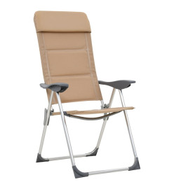 Chaises de camping 2 pcs Crème 58x69x111 cm Aluminium