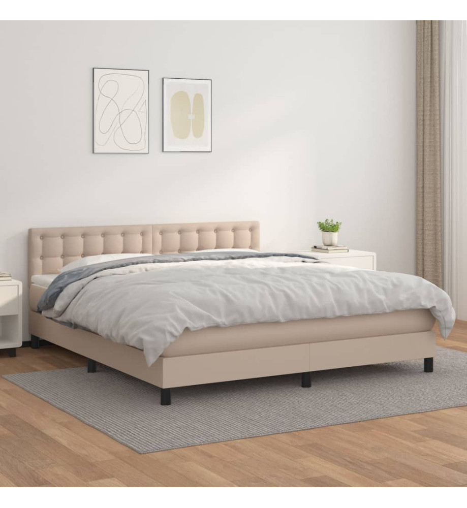 Lit à sommier tapissier avec matelas Cappuccino 180x200 cm Lit à sommier tapissier avec matelas Cappuccino 180x200 cm