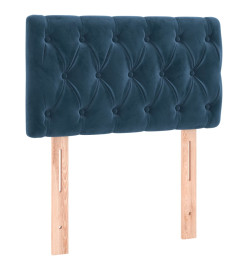 Lit à sommier tapissier et matelas Bleu foncé 80x200 cm Velours