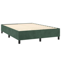 Lit à sommier tapissier et matelas Vert foncé 140x190cm Velours
