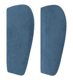Tête de lit avec oreilles Bleu foncé 83x23x78/88 cm Velours