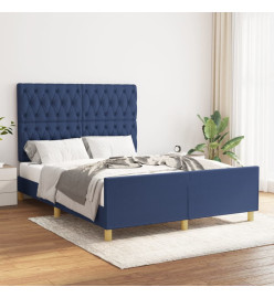 Cadre de lit avec tête de lit Bleu 140 x 200 cm Tissu