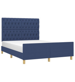 Cadre de lit avec tête de lit Bleu 140 x 200 cm Tissu