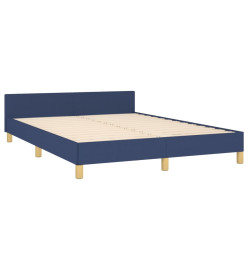 Cadre de lit avec tête de lit Bleu 140 x 200 cm Tissu