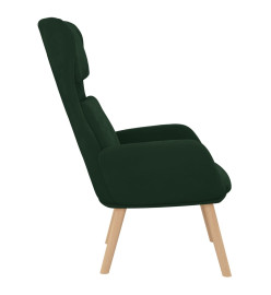 Chaise de relaxation Vert foncé Velours