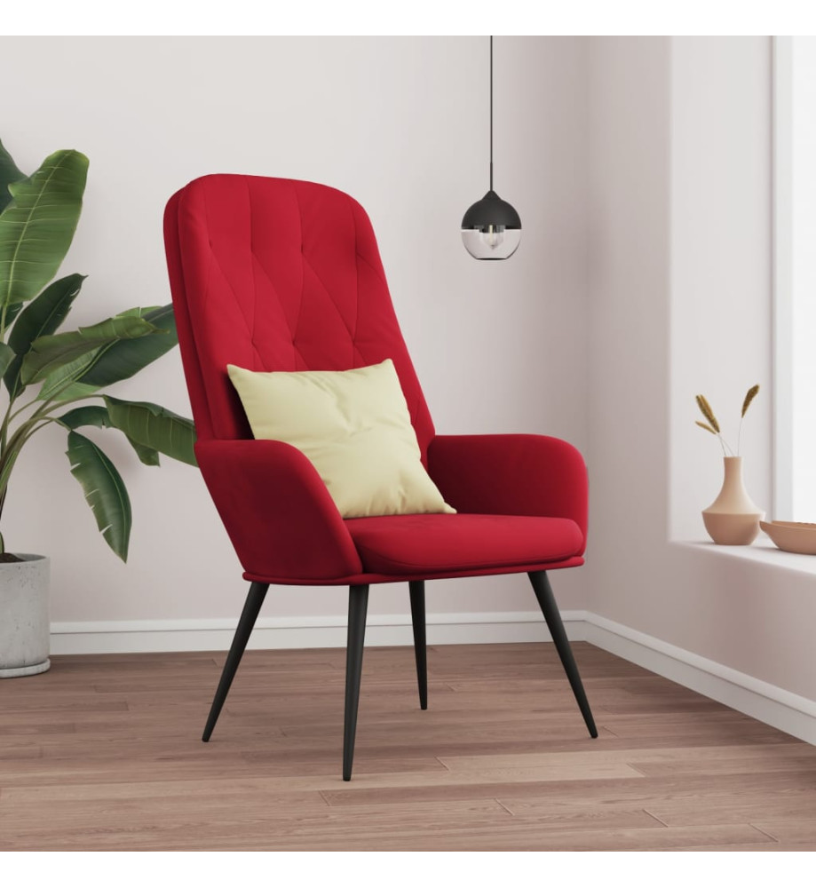 Chaise de relaxation Rouge bordeaux Velours