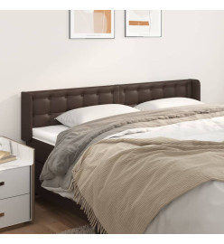 Tête de lit avec oreilles Marron 183x16x78/88 cm Similicuir