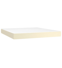 Sommier tapissier et matelas et LED Crème 180x200 cm Similicuir