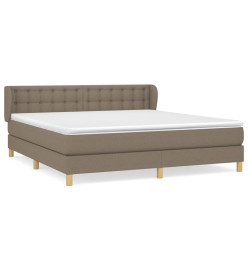 Lit à sommier tapissier avec matelas Taupe 160x200 cm Tissu