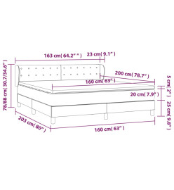 Lit à sommier tapissier avec matelas Taupe 160x200 cm Tissu