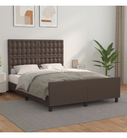 Cadre de lit avec tête de lit Marron 140x190 cm Similicuir