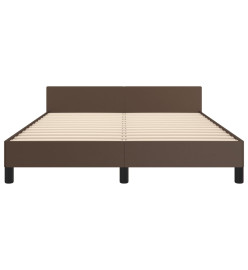 Cadre de lit avec tête de lit Marron 140x190 cm Similicuir