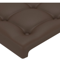 Cadre de lit avec tête de lit Marron 140x190 cm Similicuir