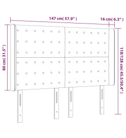 Tête de lit à LED Marron 147x16x118/128 cm Similicuir