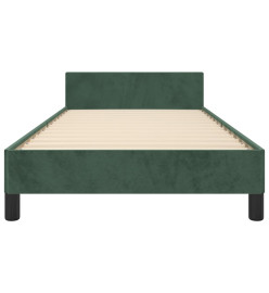 Cadre de lit avec tête de lit Vert foncé 90x190 cm Velours