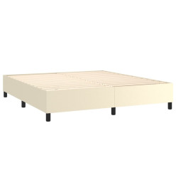 Lit à sommier tapissier avec matelas Crème 160x200cm Similicuir