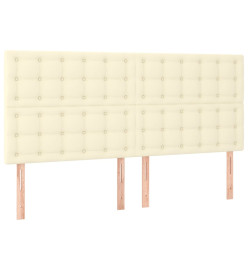 Lit à sommier tapissier avec matelas Crème 160x200cm Similicuir
