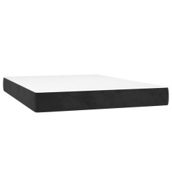 Lit à sommier tapissier avec matelas Noir 140x200 cm Velours