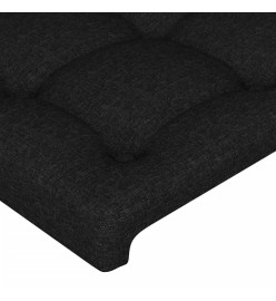 Tête de lit à LED Noir 163x16x118/128 cm Tissu