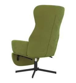 Chaise de relaxation avec repose-pied Vert clair Velours