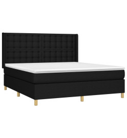 Lit à sommier tapissier avec matelas Noir 160x200 cm Tissu