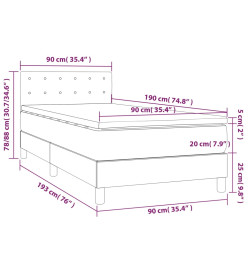 Sommier tapissier et matelas et LED Vert foncé 90x190cm Velours