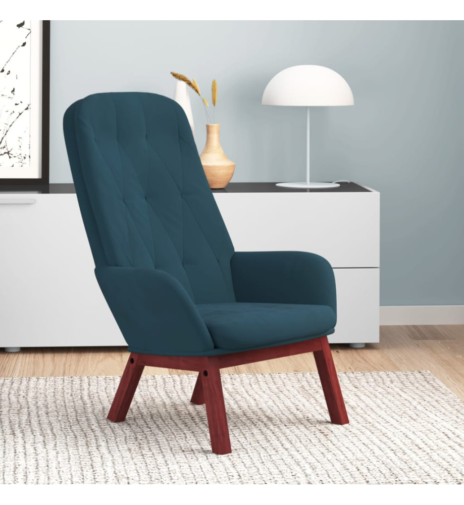 Chaise de relaxation Bleu Velours